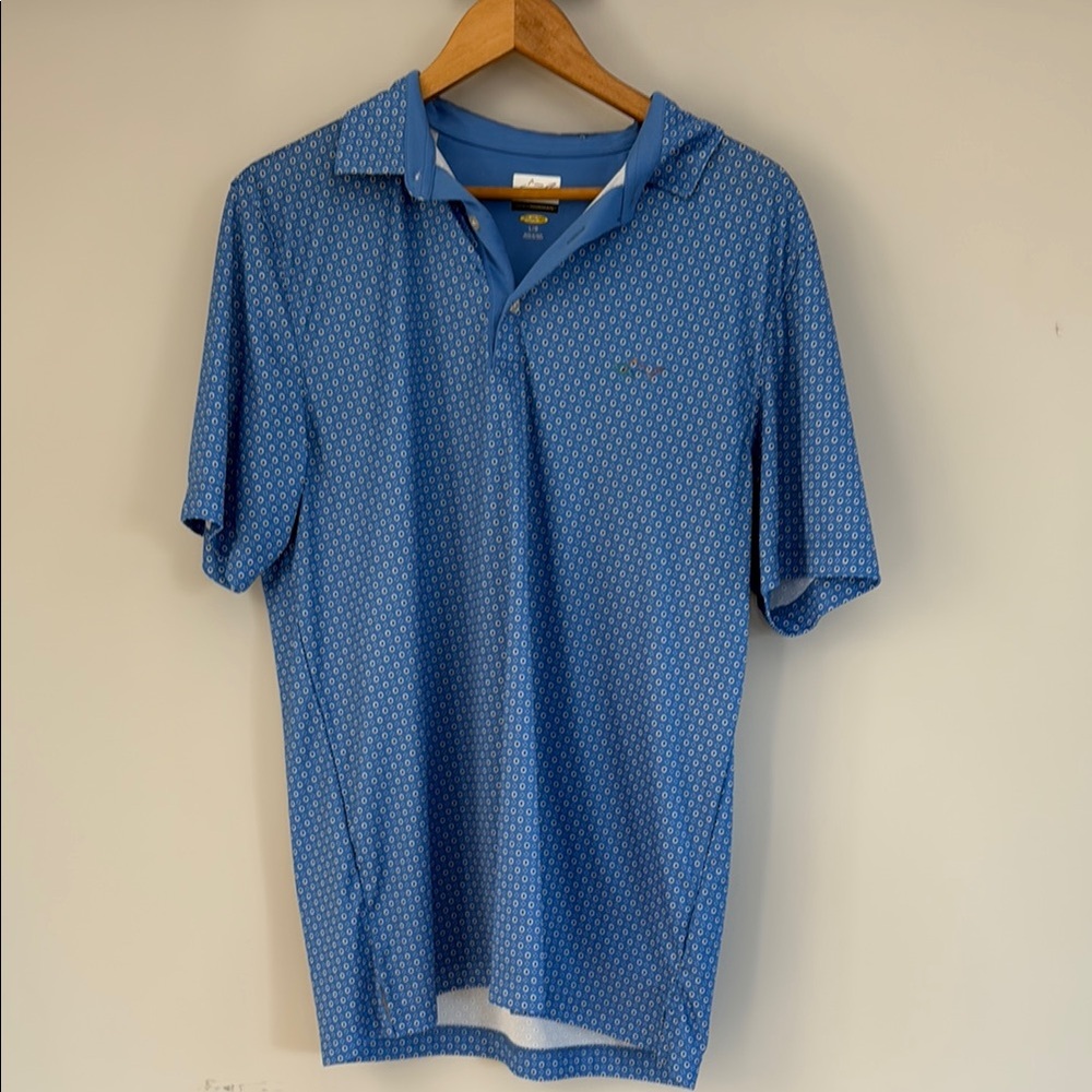 Blue Patterned Men's Polo Shirt